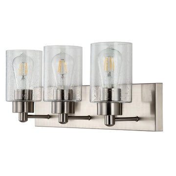 Irving Seeded Glass/Iron Modern Contemporary LED Vanity Light - JONATHAN Y